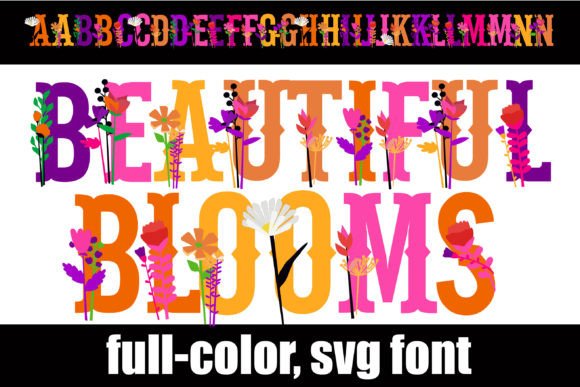 Beautiful Blooms: A Full-Color SVG Serif Font for Vibrant Design